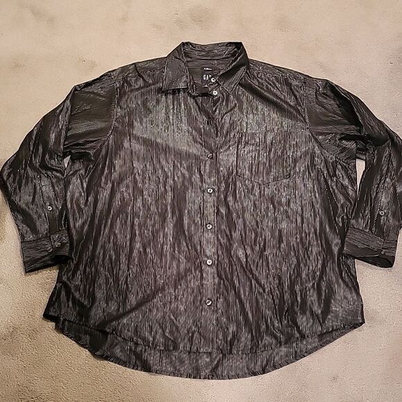NWT GAP metallic big shirt sz L - Picture 3 of 13